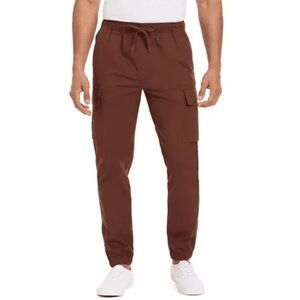 Hurley Men's Cargo Jogger Pants Hickory Brown Large